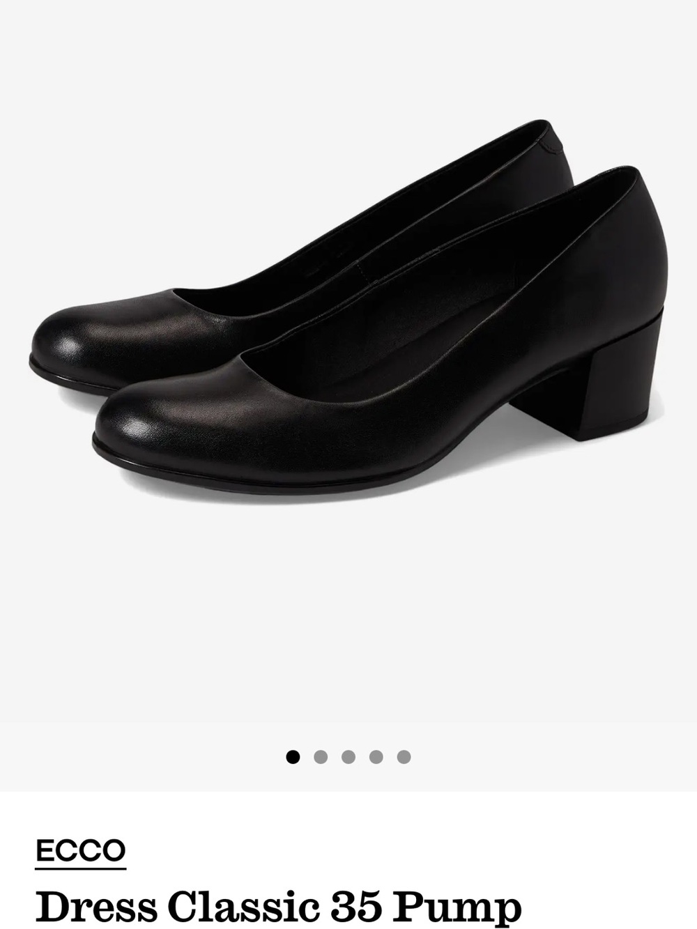 ECCO Classic Block Heel Pump in Black